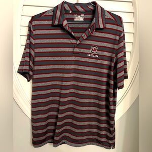 UNDER ARMOUR striped Carolina Gamecocks performance polo size LG
